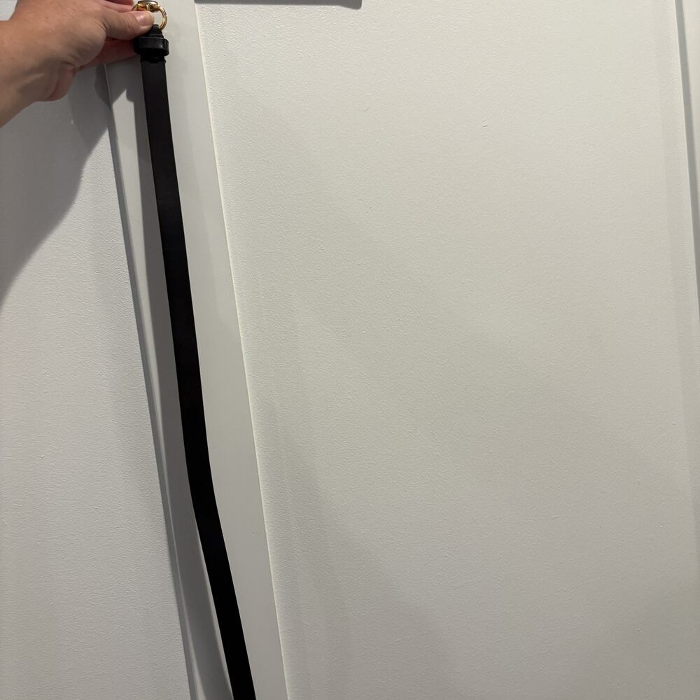 Gucci Black Leather Belt Women Size 80 US 32 Gold Horsebit Buckle Italy Classic - Picture 9 of 15